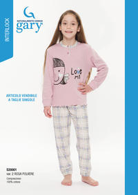 GIRL'S S/L PAJAMAS S30001 Tellini S.r.l. Wholesale Clothing